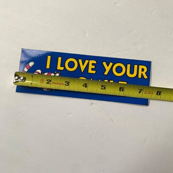 Cheshire Cat Alice in Wonderland I Love Your Smile Vintage Bumper Sticker - Picture 5 of 5